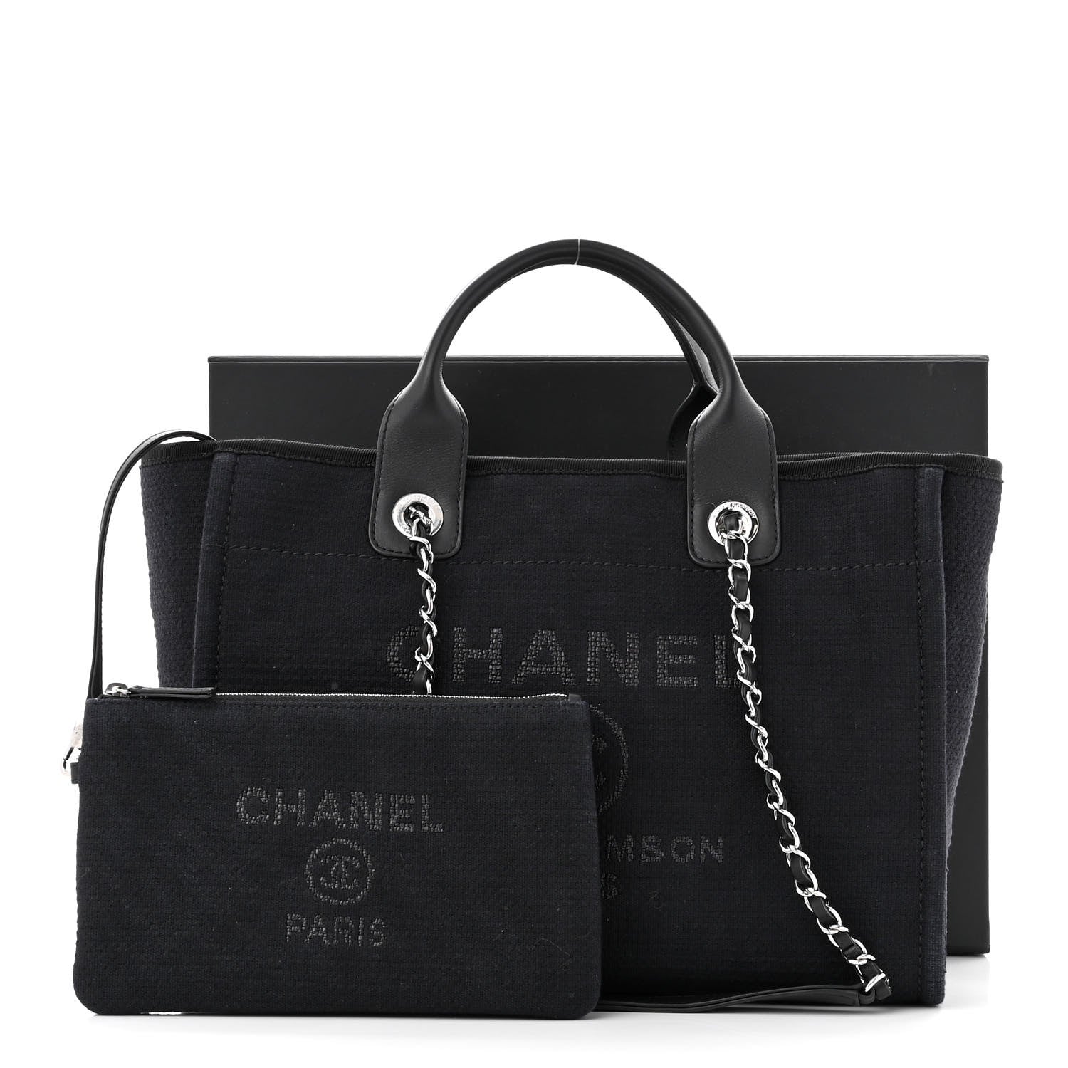 Chanel Mixed Fibers Small Deauville Tote Black 12 of 12