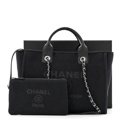 Chanel Mixed Fibers Small Deauville Tote Black 12 of 12