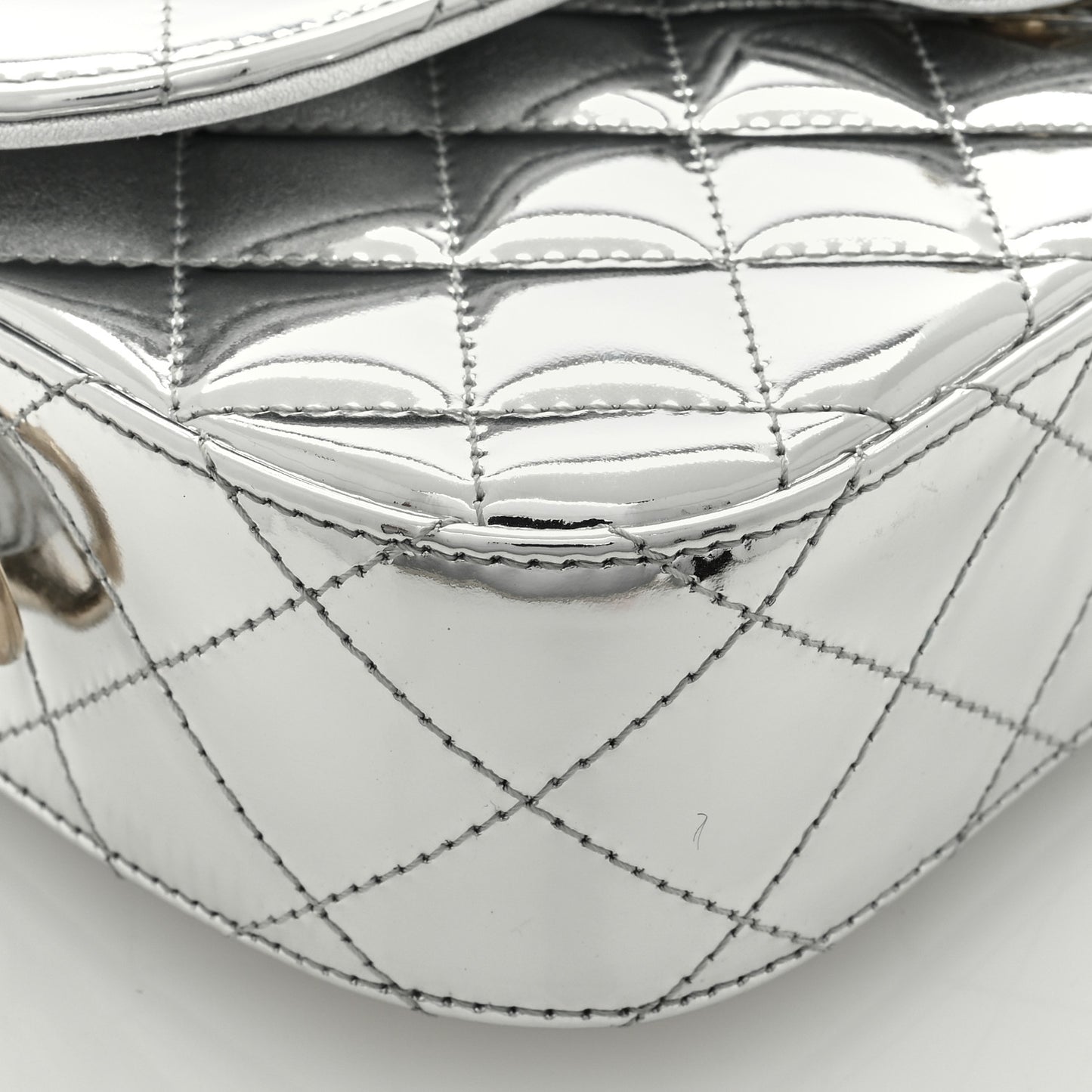 Mirror Calfskin Metallic Calfskin Medium Hollywood Boulevard Flap With Star Coin Purse Silvery