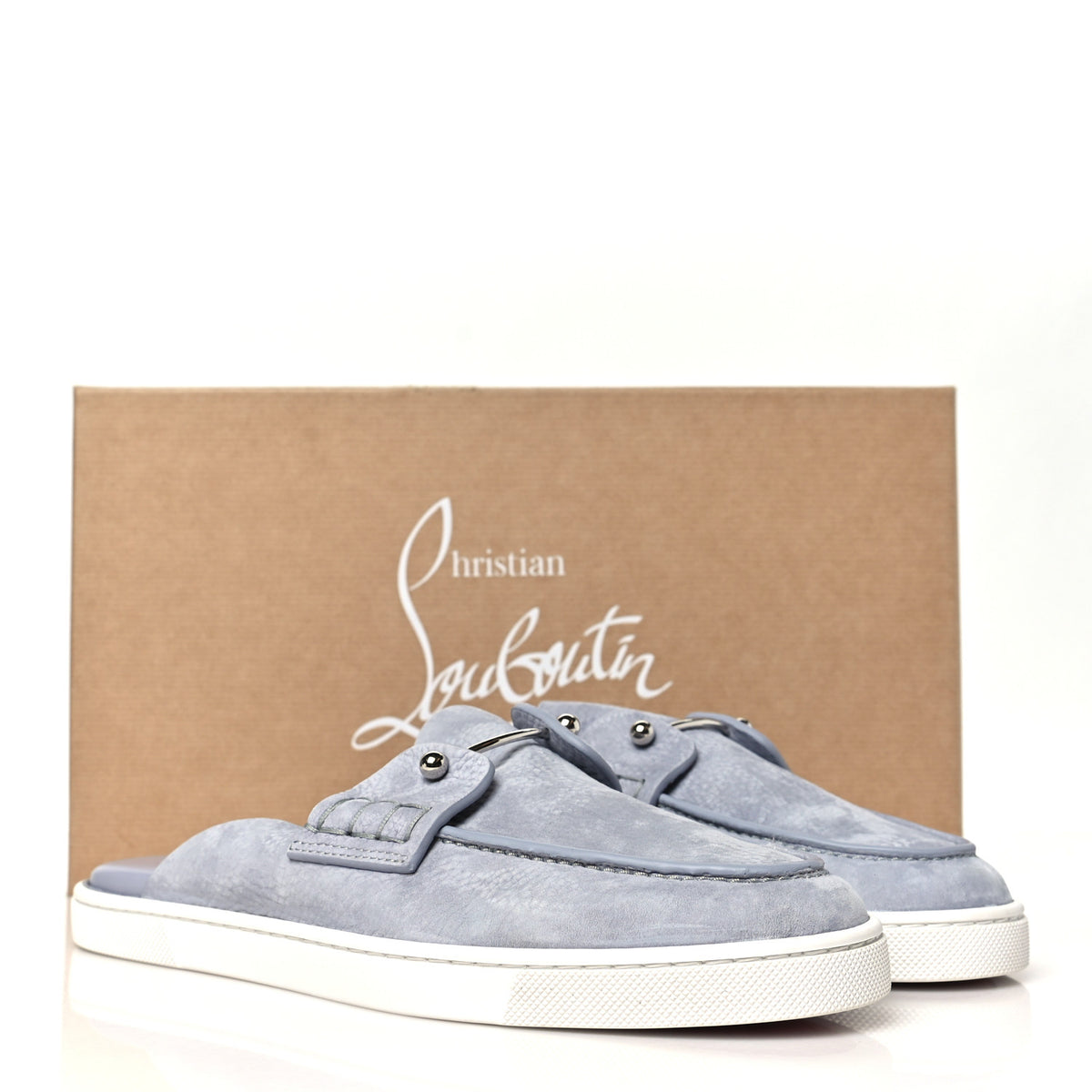 Nubuck Chanme Donna Flat Boat Flats  40.5 Jumbo Grey