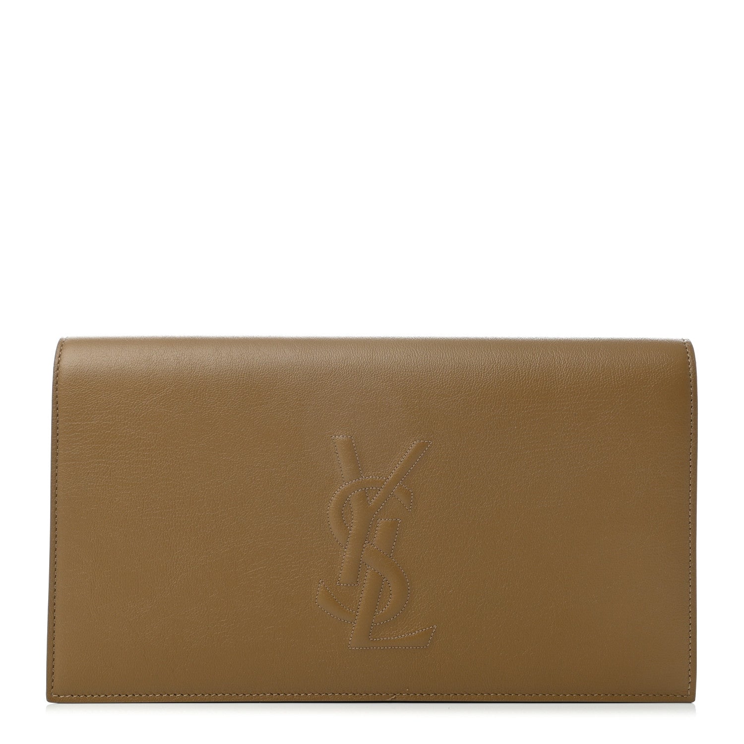 Saint Laurent Calfskin Monogram Large Belle De Jour Clutch Beige 1 of 8