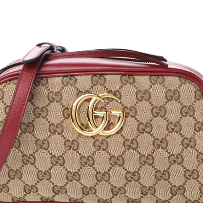 Gucci Monogram Azalea Calfskin Matelasse Diagonal Small GG Marmont Chain Shoulder Bag Beige Ebony New Cherry Red 11 of 11