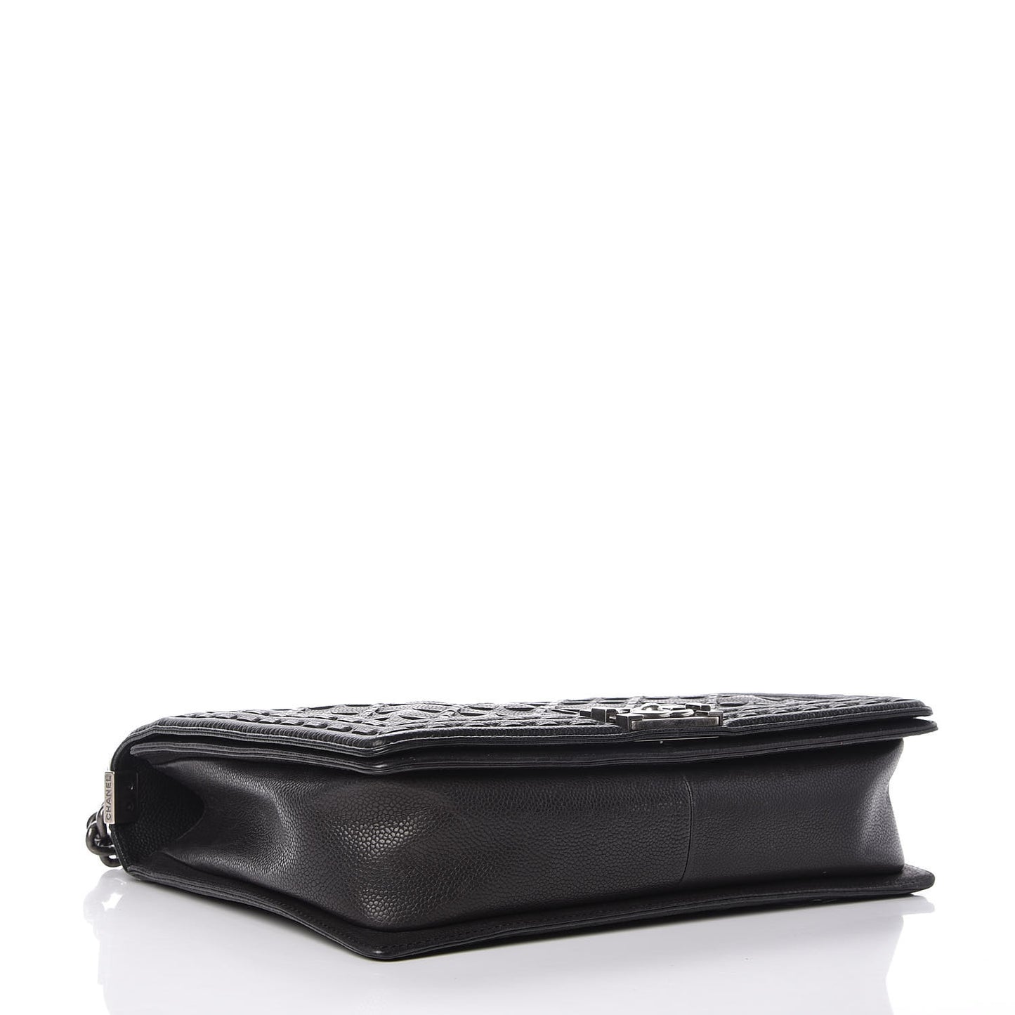 Caviar Stitched Large Boy Flap Black
