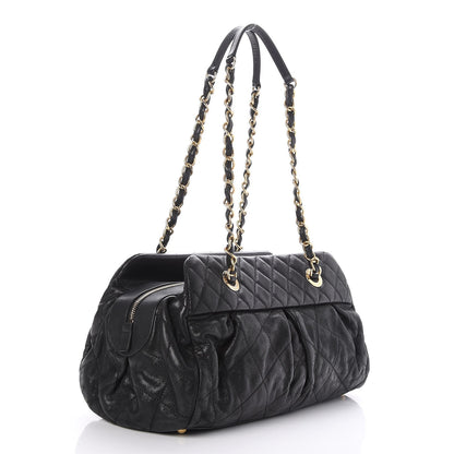 Chanel Iridescent Calfskin Chic Quilt Bowling Bag Black 3 of 7