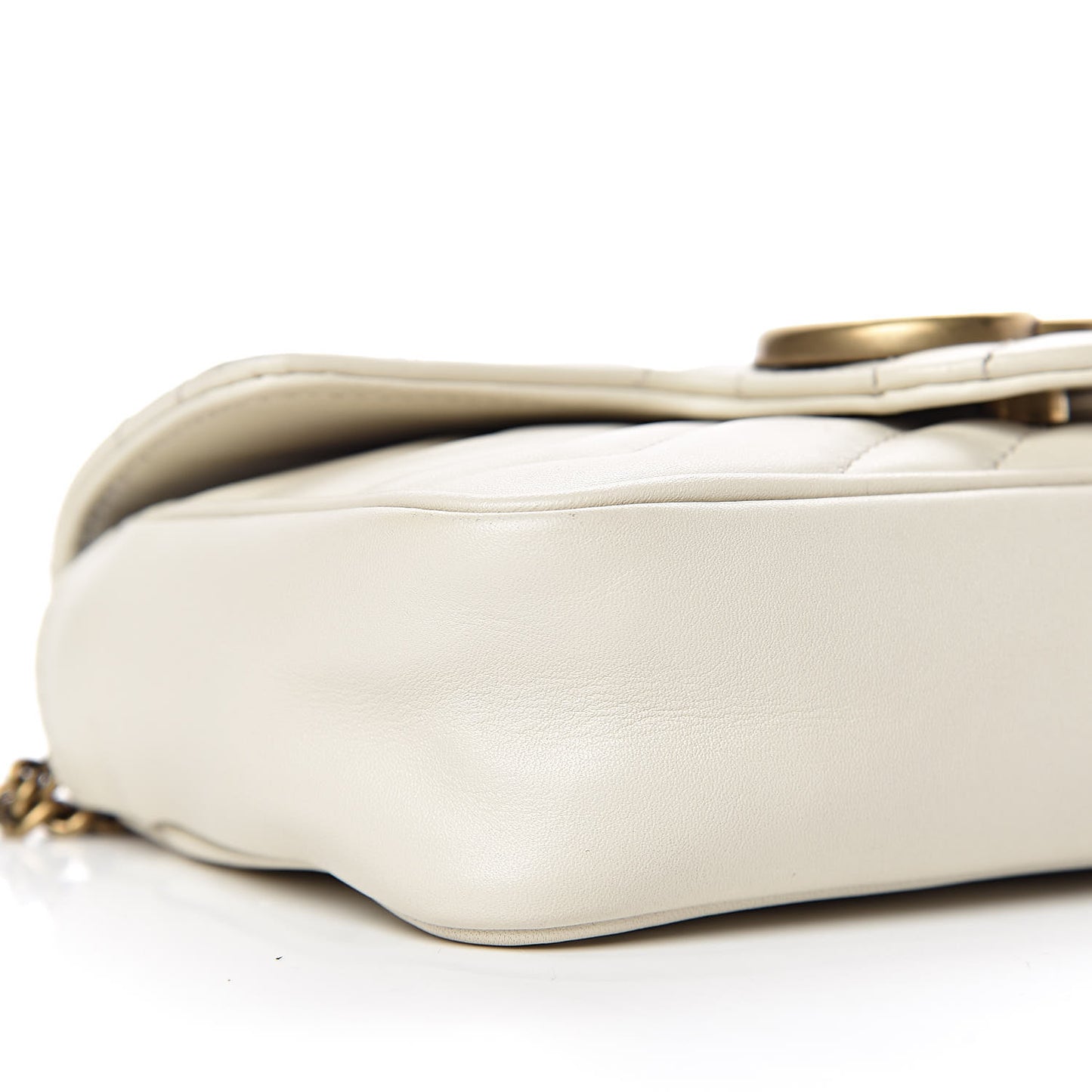 Calfskin Matelasse Super Mini GG Marmont Shoulder Bag White