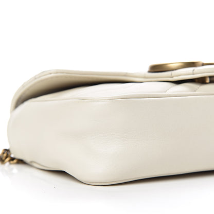 Gucci Calfskin Matelasse Super Mini GG Marmont Shoulder Bag White 8 of 10