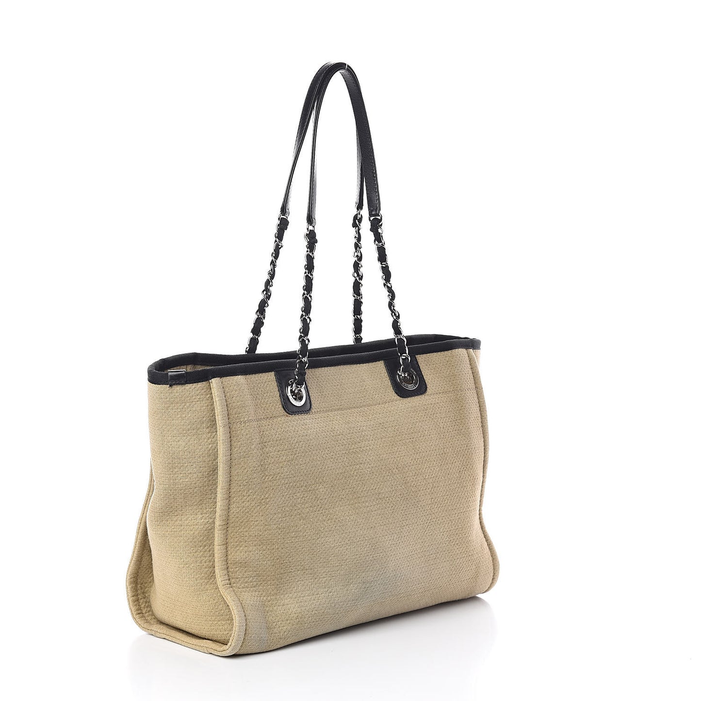 Canvas Large Deauville Tote Beige Black