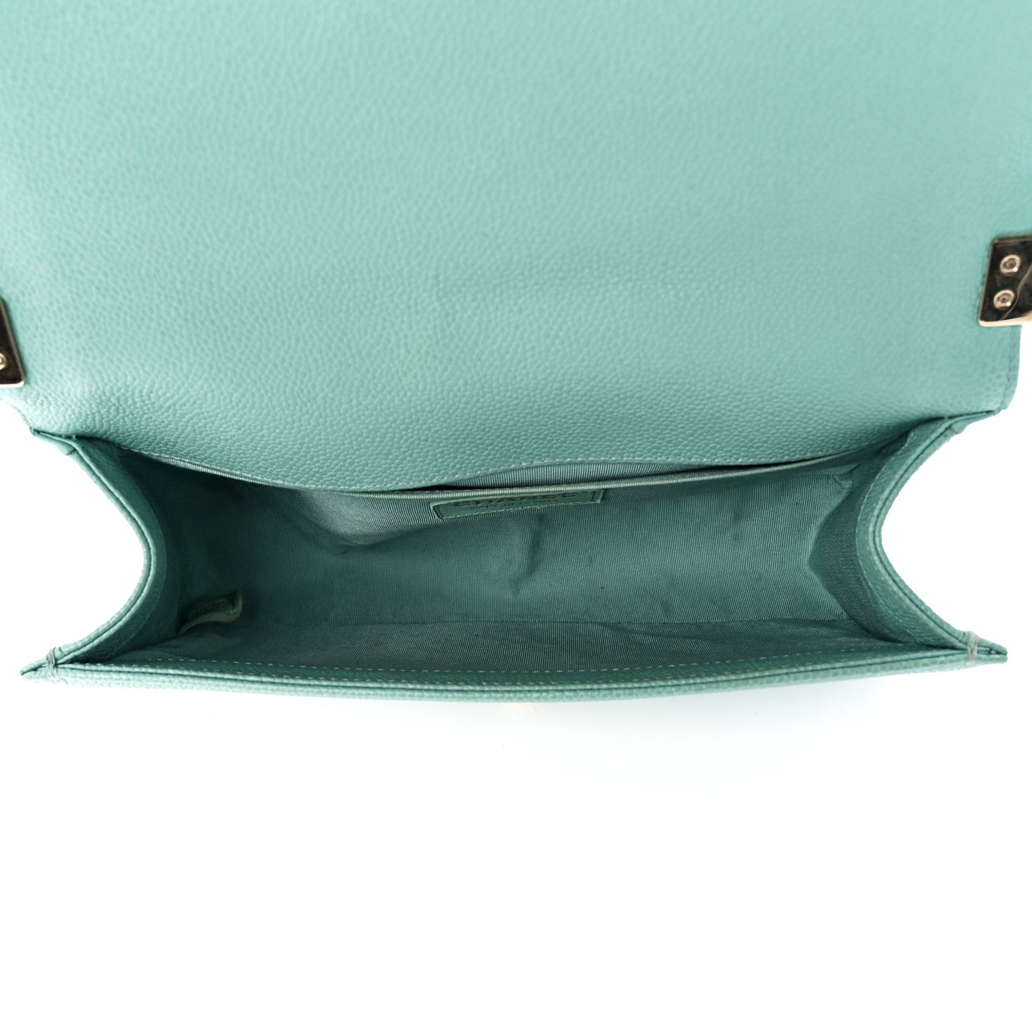 Caviar Quilted Medium Boy Flap Light Blue