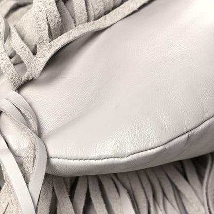 Saint Laurent Calfskin Small Emmanuelle Fringe Hobo Bag White 11 of 12