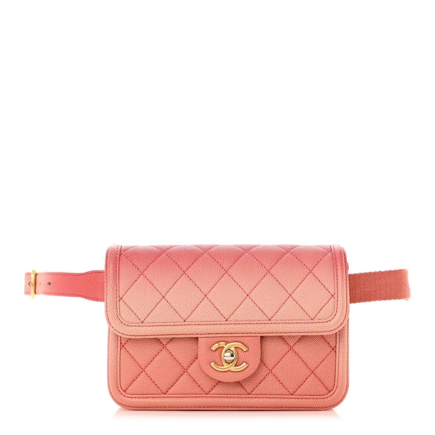 Caviar Quilted Sunset On The Sea Waist Bag Coral