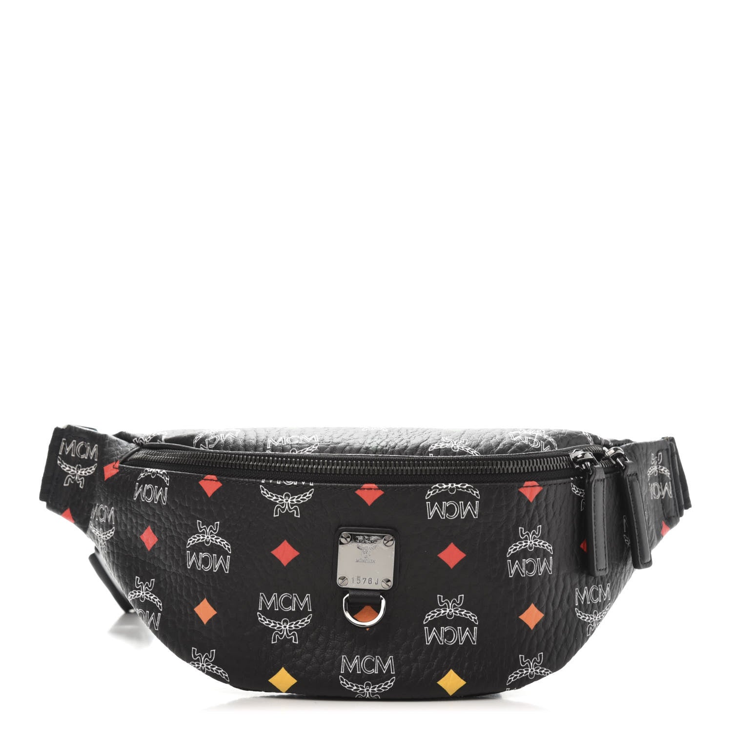 MCM Skyoptic Visetos Small Fursten Belt Bag Diamond Black 1 of 9
