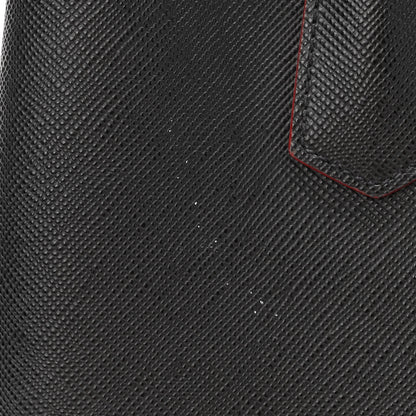 Prada Saffiano Cuir Medium Double Bag Black Fuoco 11 of 11