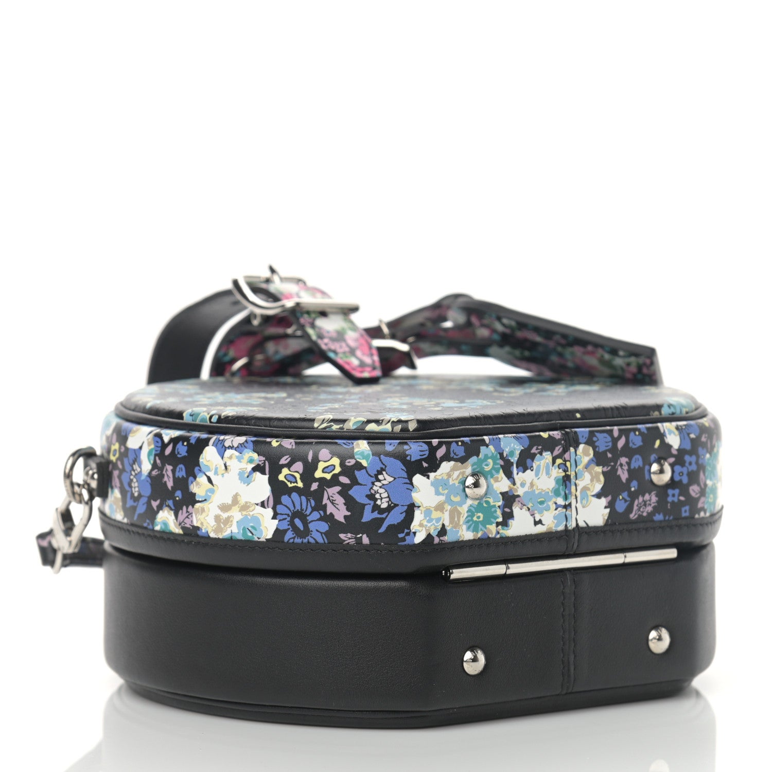 Louis Vuitton Calfskin Floral Print Petite Boite Chapeau Black 5 of 13