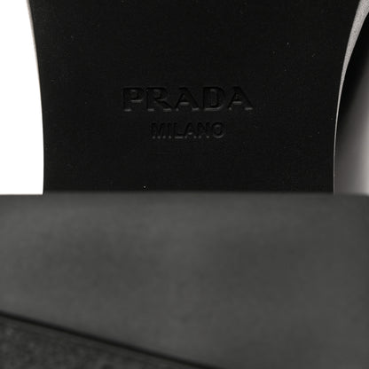 Prada Spazzolato Metal Triangle Logo 85mm Loafers 36.5 Black 8 of 8