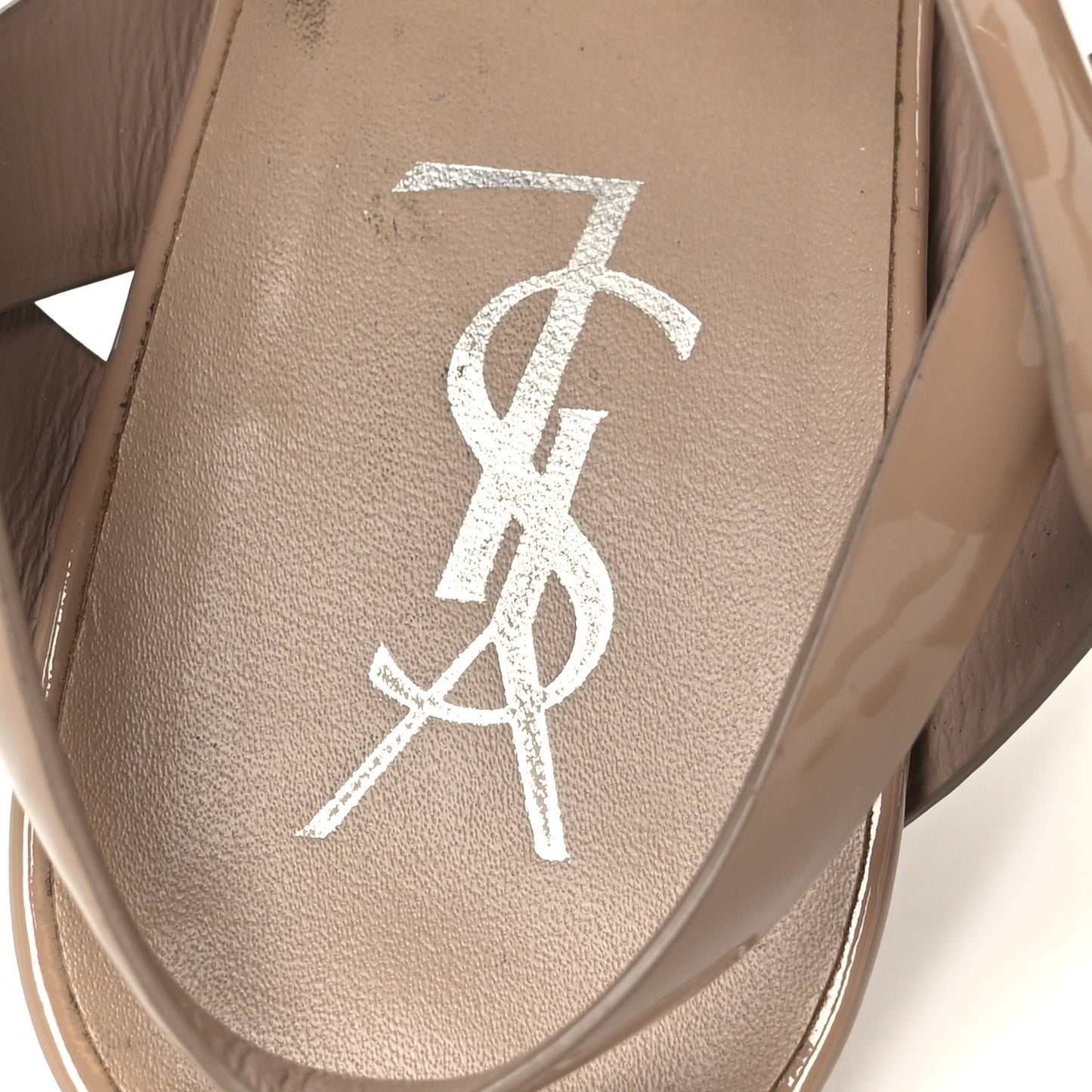 Vitello Vernice Tribute 105 Platform Sandals 39.5 Nude