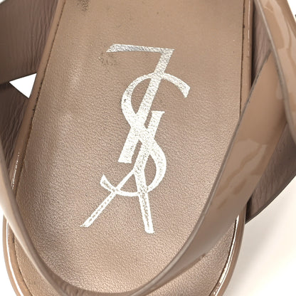 Saint Laurent Vitello Vernice Tribute 105 Platform Sandals 39.5 Nude 7 of 10