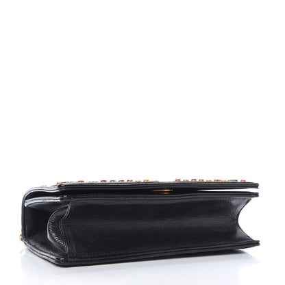 Christian Dior Calfskin Studded Small Diorama Flap Bag Black Multicolor 4 of 13