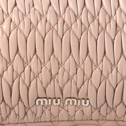 Miu Miu Nappa Matelasse Crystal Flap Clutch Cammeo 11 of 11
