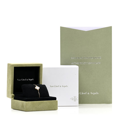 Van Cleef & Arpels 18K Yellow Gold Mother of Pearl Sweet Alhambra Bracelet 5 of 5