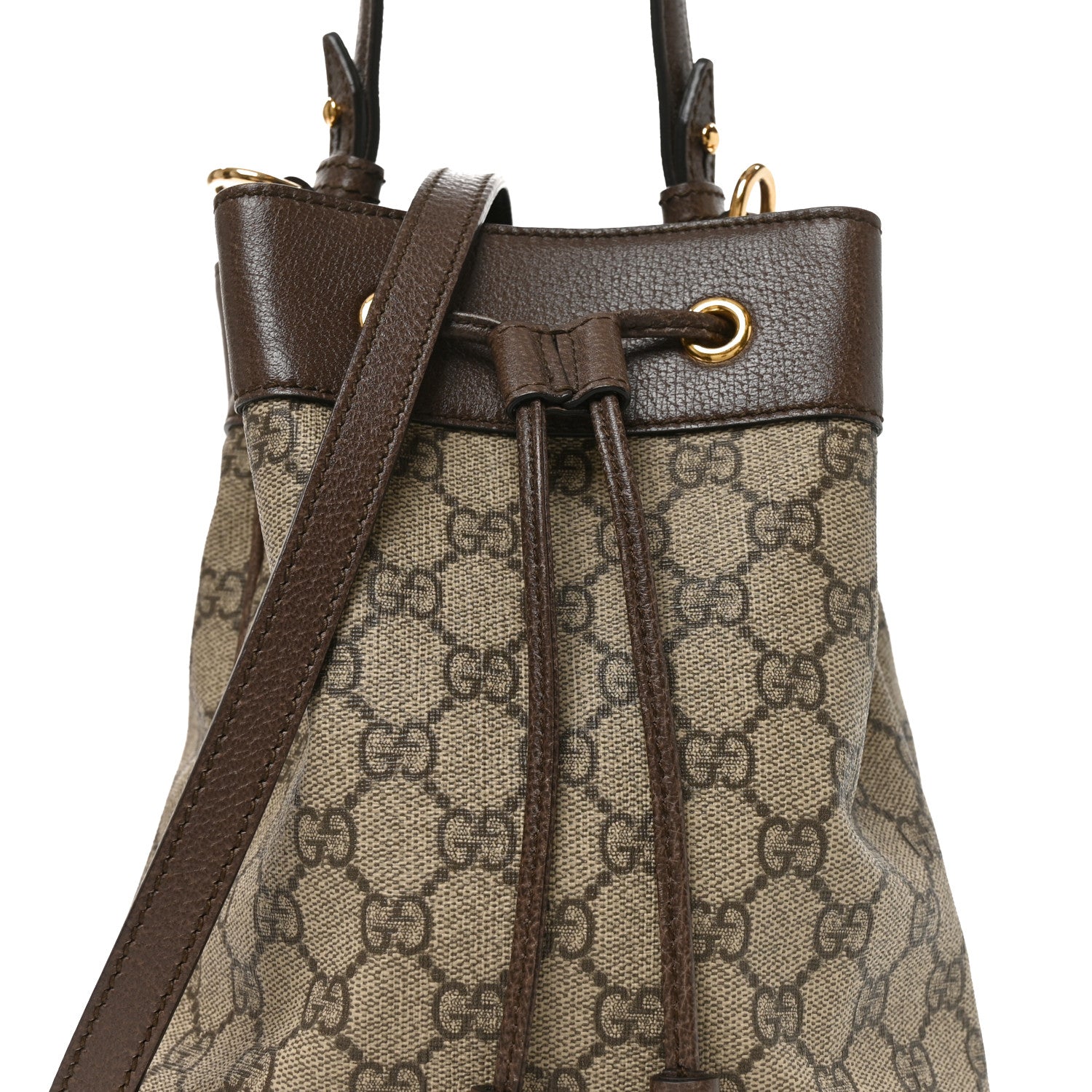 Gucci GG Supreme Monogram Web Small Ophidia Bucket Bag Brown 7 of 9