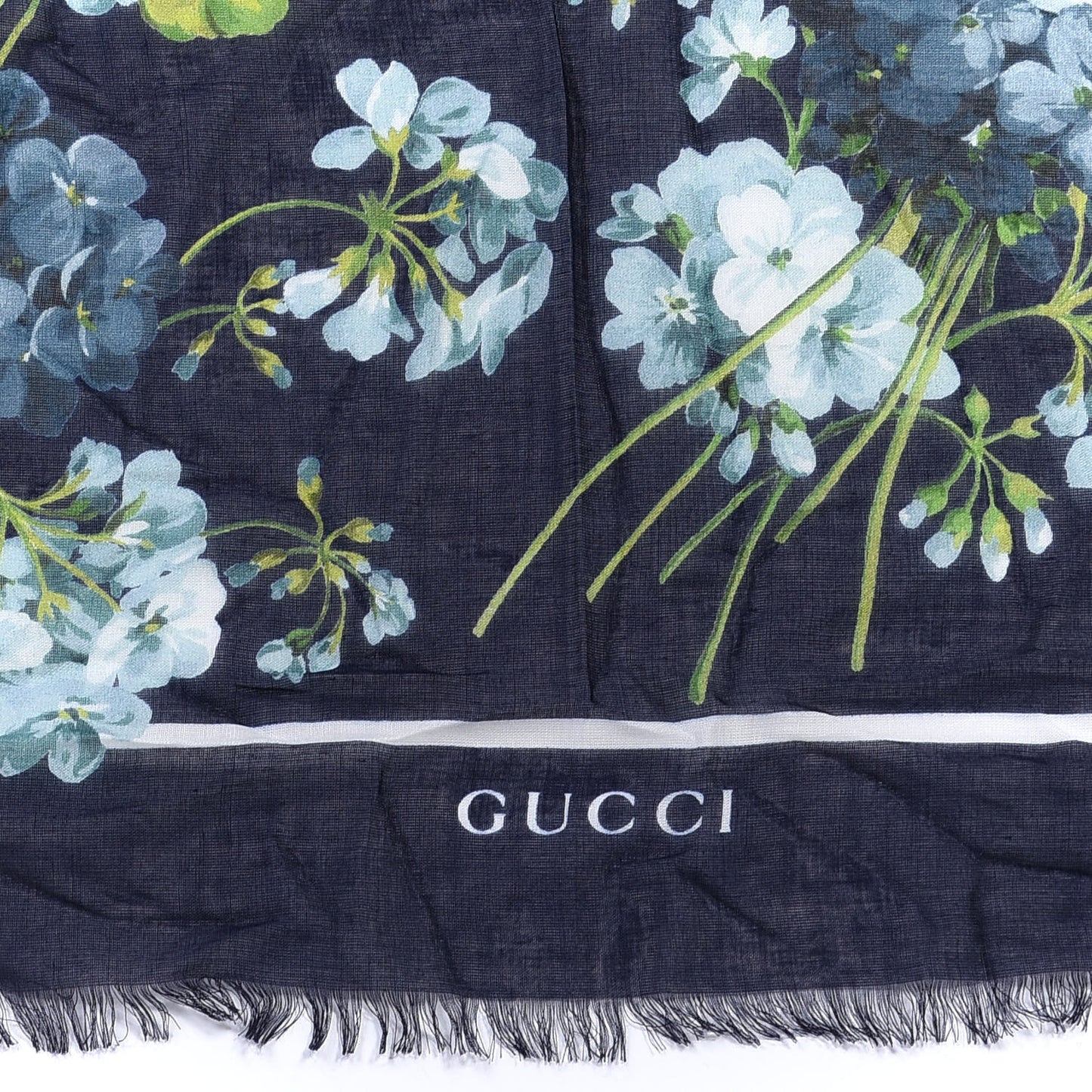Modal Silk New Bloomy Shawl Midnight Blue Sky Blue