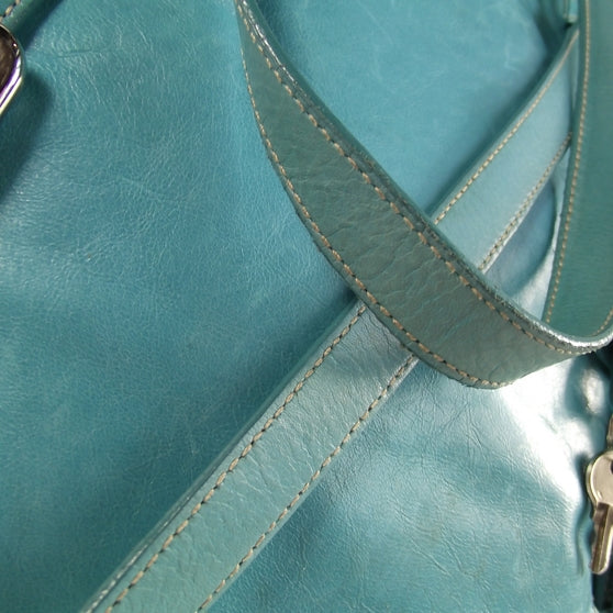 Leather Large New Look Tote Turquoise