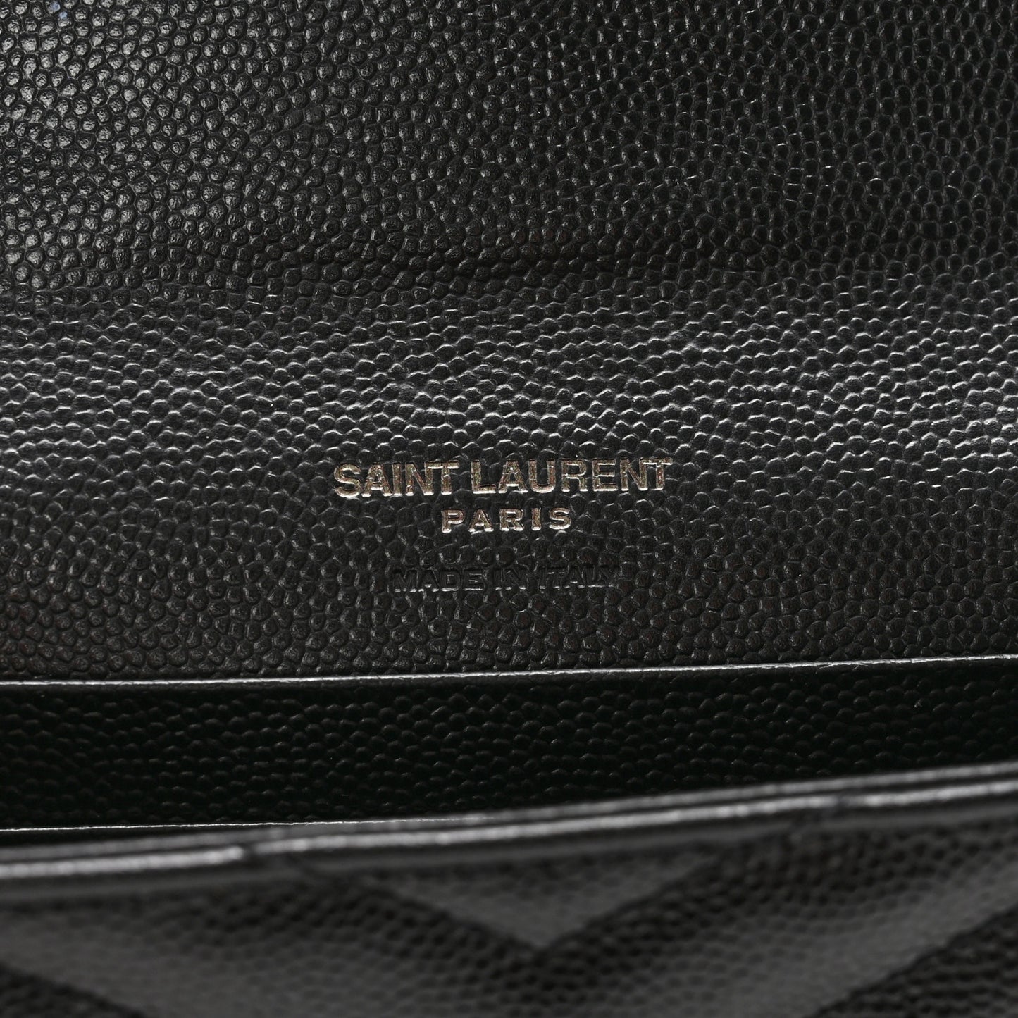Grain De Poudre Matelasse Chevron Small Monochrome Monogram Envelope Wallet Black