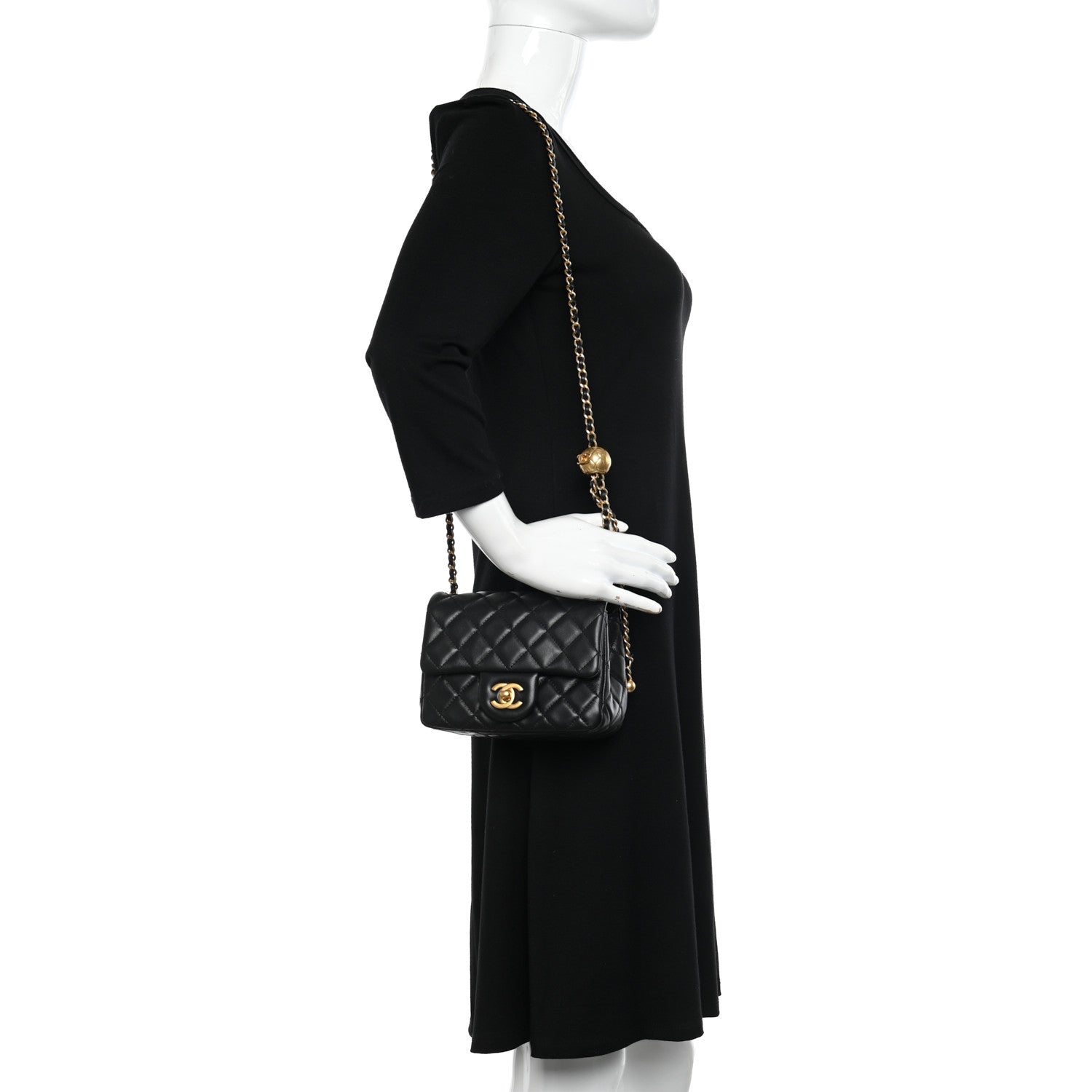 Chanel Lambskin Quilted Mini Pearl Crush Flap Black 2 of 10