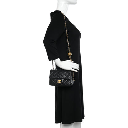 Chanel Lambskin Quilted Mini Pearl Crush Flap Black 2 of 10