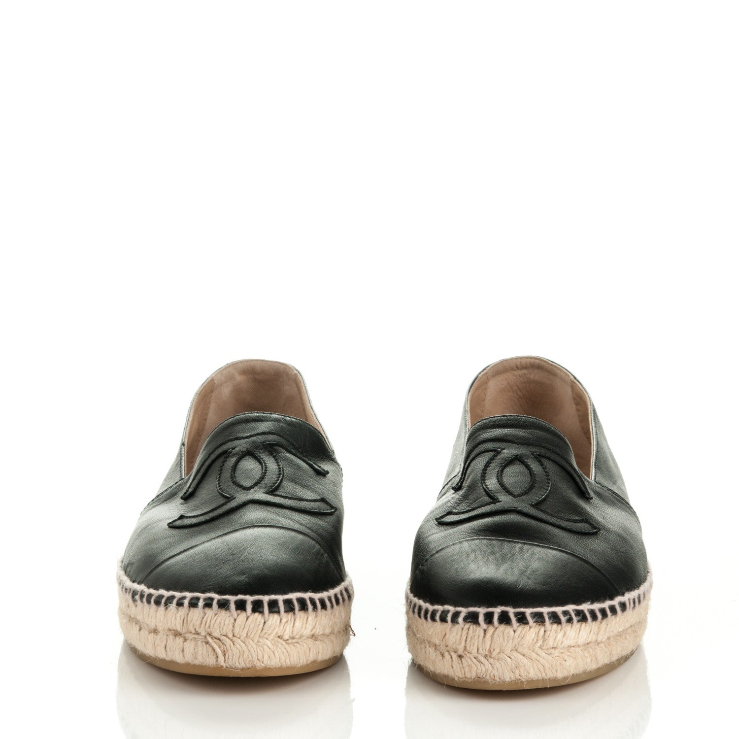 Chanel Lambskin CC Espadrilles 42 Black 2 of 9