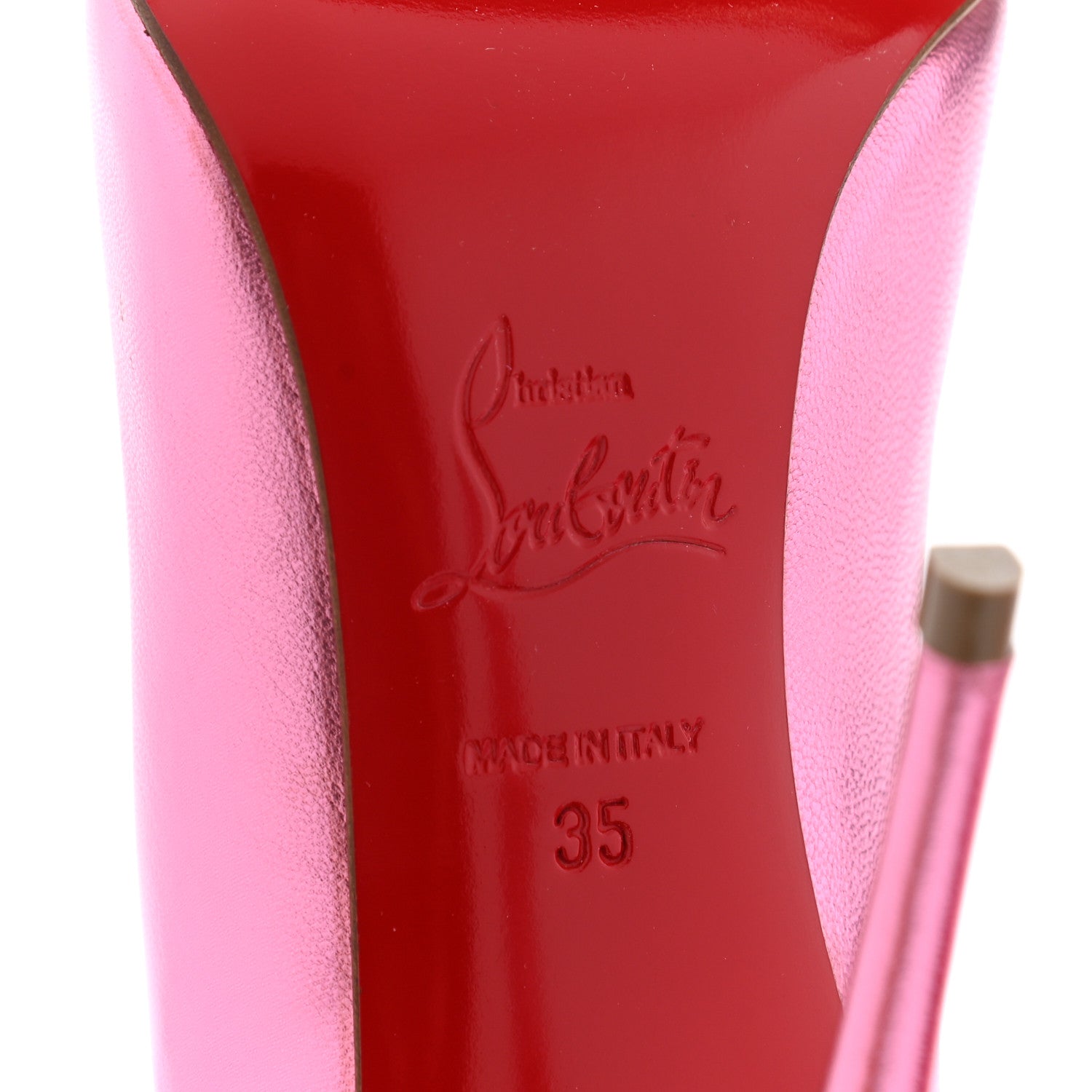 Christian Louboutin Metallic Patent Hot Chick 100 Pumps 35 Pink 6 of 8