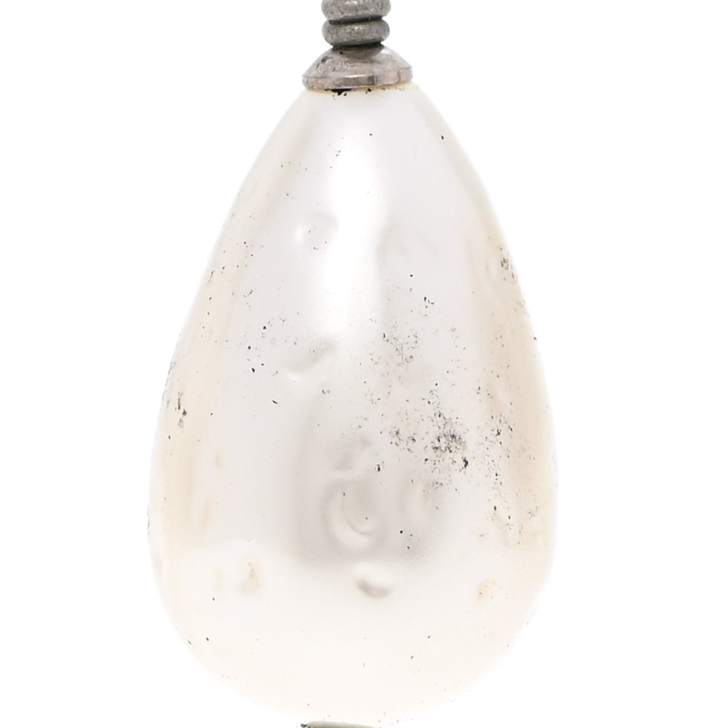 Pearl CC Leaf Drop Earrings Silver