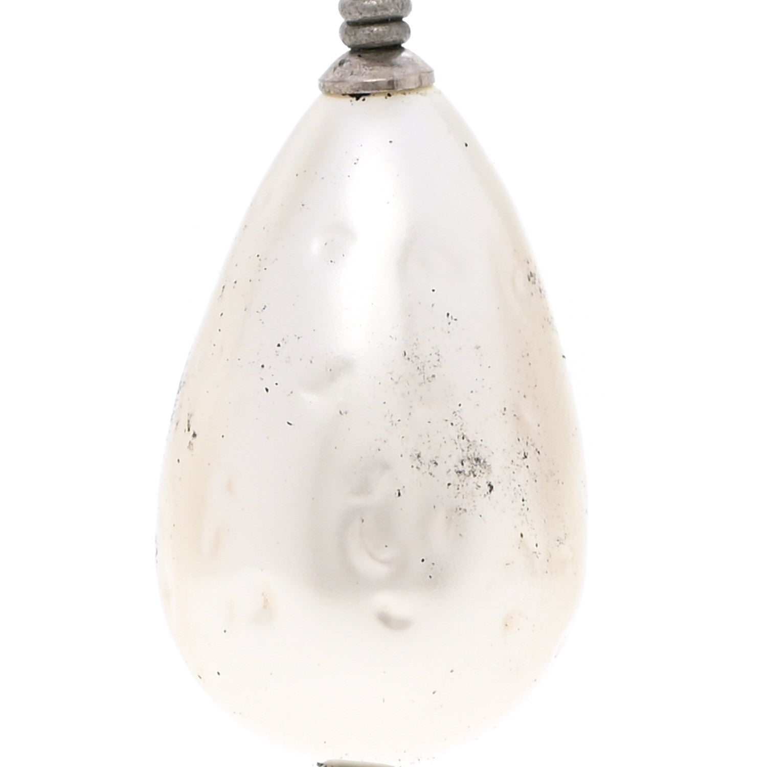 Chanel Pearl CC Leaf Drop Earrings Silver 6 of 7