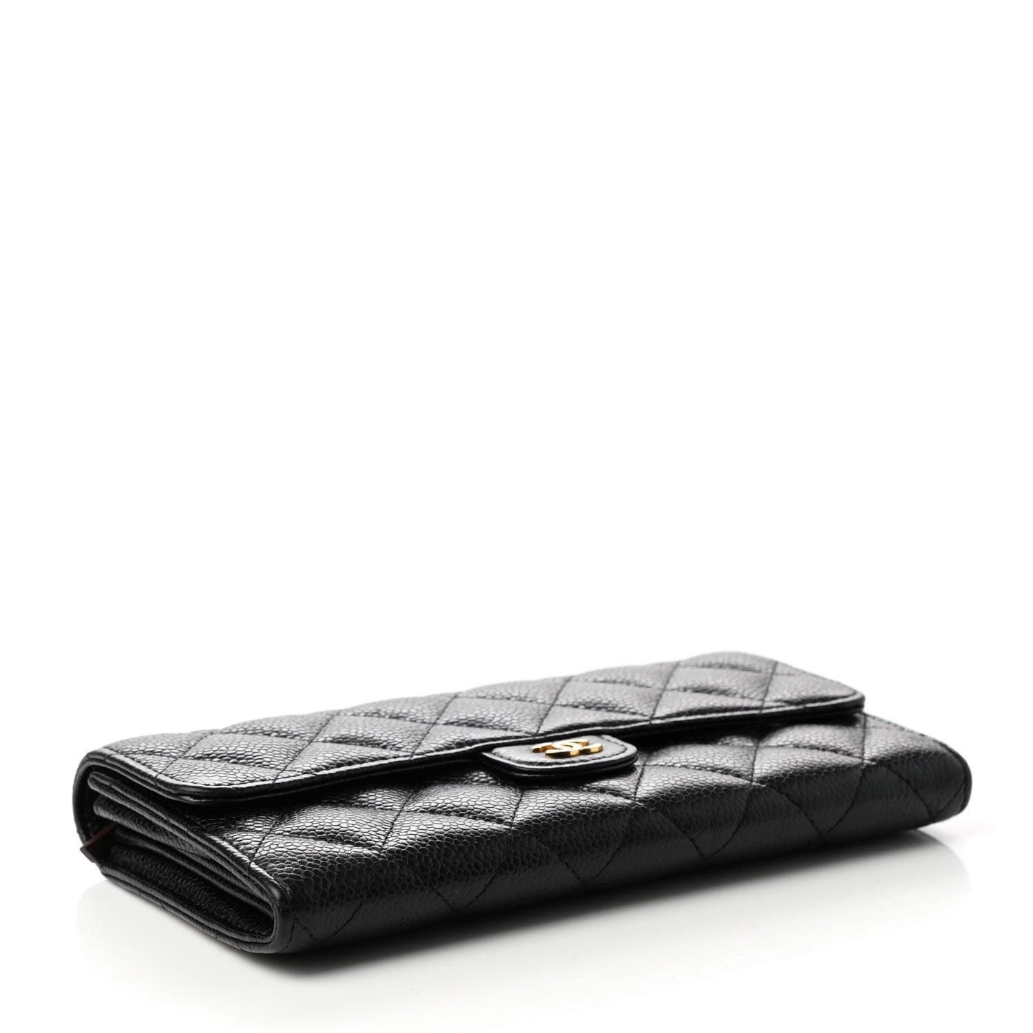 Chanel Caviar Quilted Large Gusset Flap Wallet Black 4 of 9