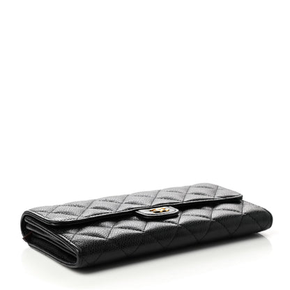 Chanel Caviar Quilted Large Gusset Flap Wallet Black 4 of 9