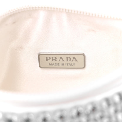Prada Satin Crystal Mini Re-Edition 2000 Bag White 6 of 8