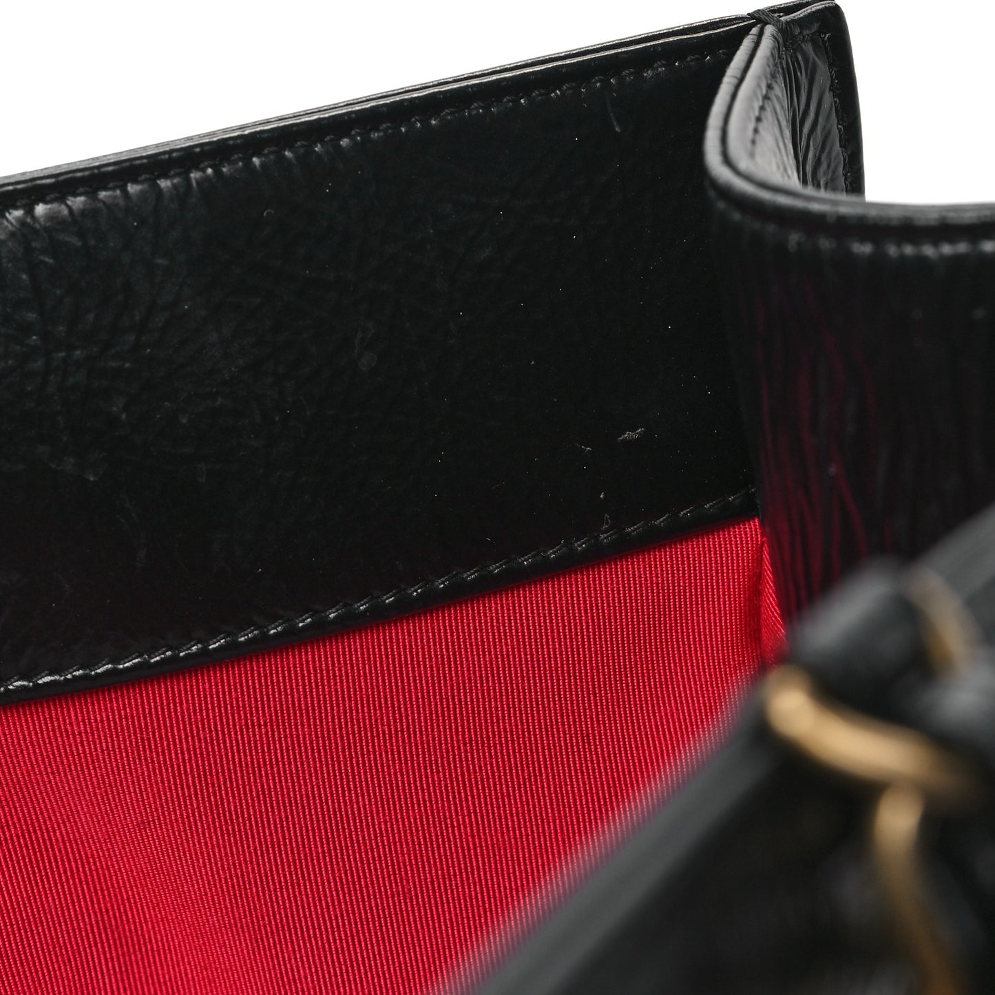 Shiny Aged Calfskin Shopping Bag Black