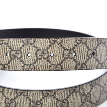 Gucci GG Supreme Monogram Selleria Interlocking G 37mm Belt 85 34 Beige Ebony Black 4 of 6