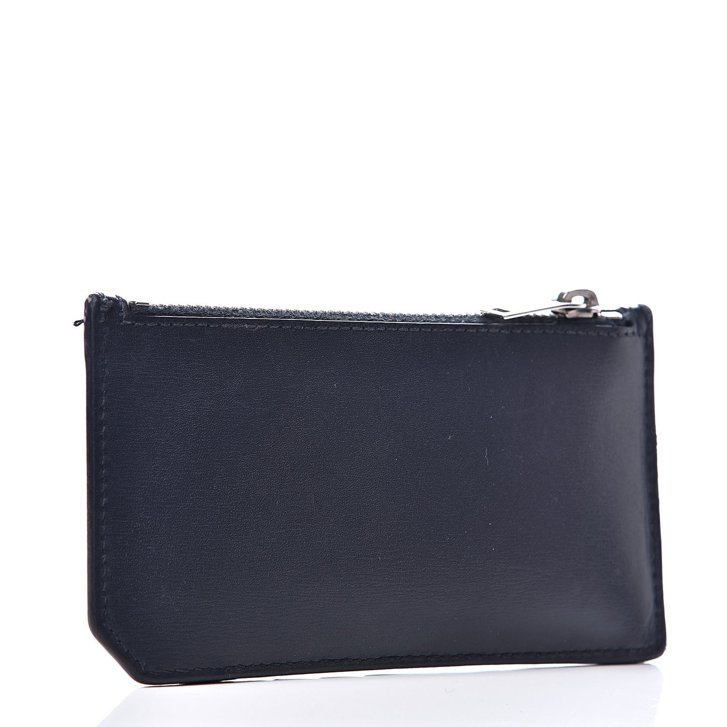 Calfskin 5 Fragments Zip Pouch Card Holder Deep Marine