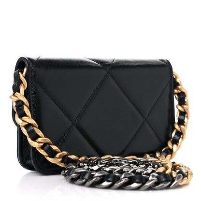 Chanel Lambskin Quilted Chanel 19 Clutch With Chain Black 3 of 10