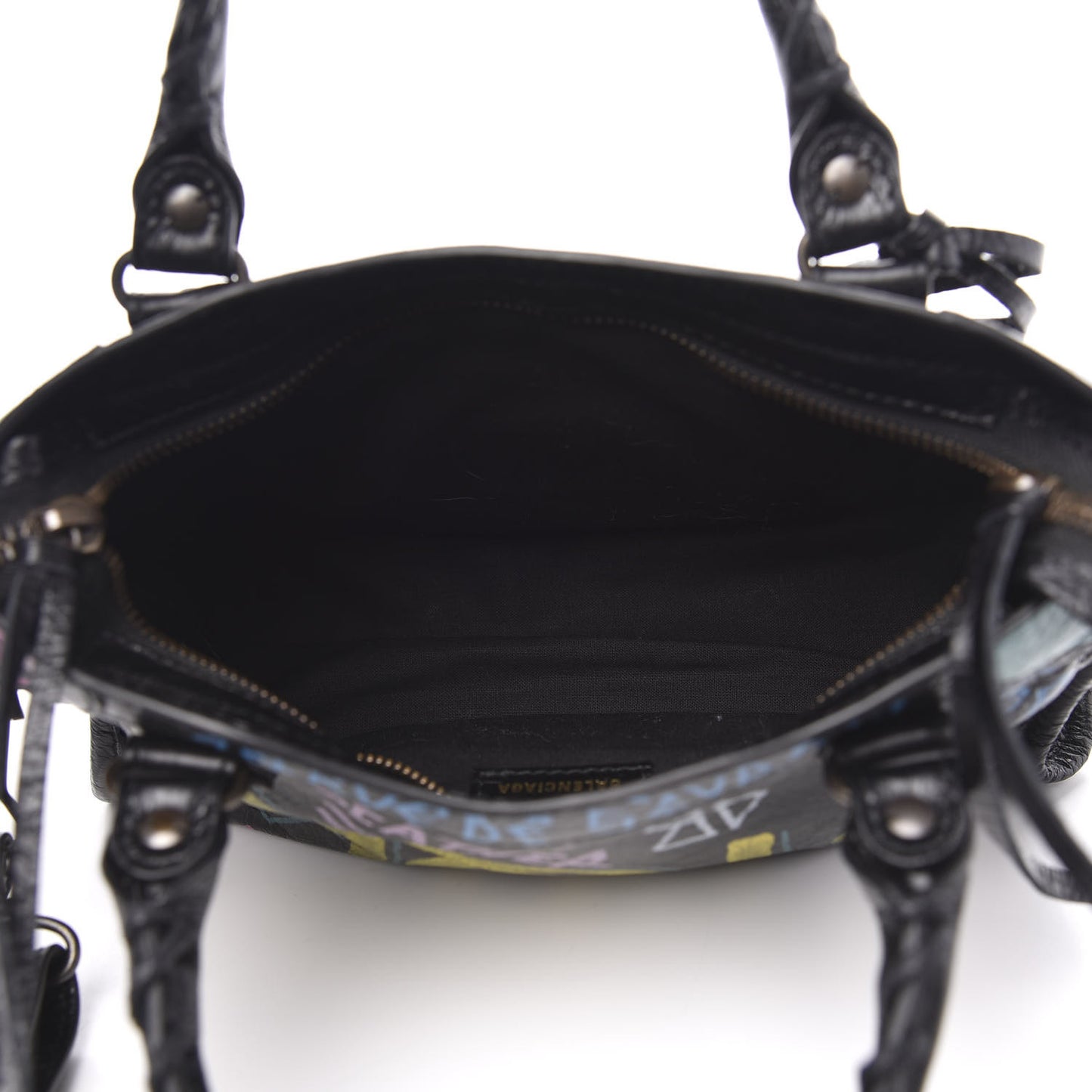 Agneau Arena Graffiti All Over Classic Hardware Mini City Black Multicolor