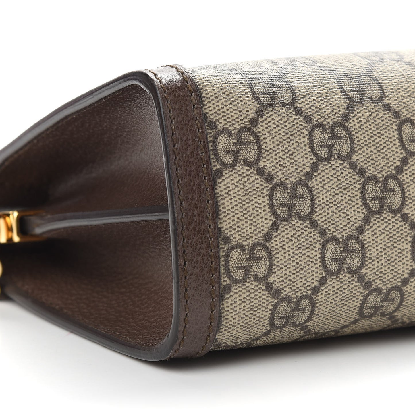 GG Supreme Monogram Web Small Ophidia Chain Shoulder Bag Brown