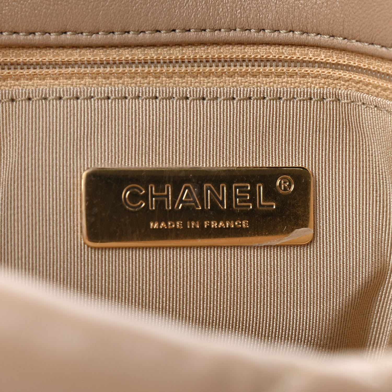 Chanel Lambskin Quilted Large Chanel 19 Flap Dark Beige 6 of 10