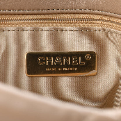 Chanel Lambskin Quilted Large Chanel 19 Flap Dark Beige 6 of 10