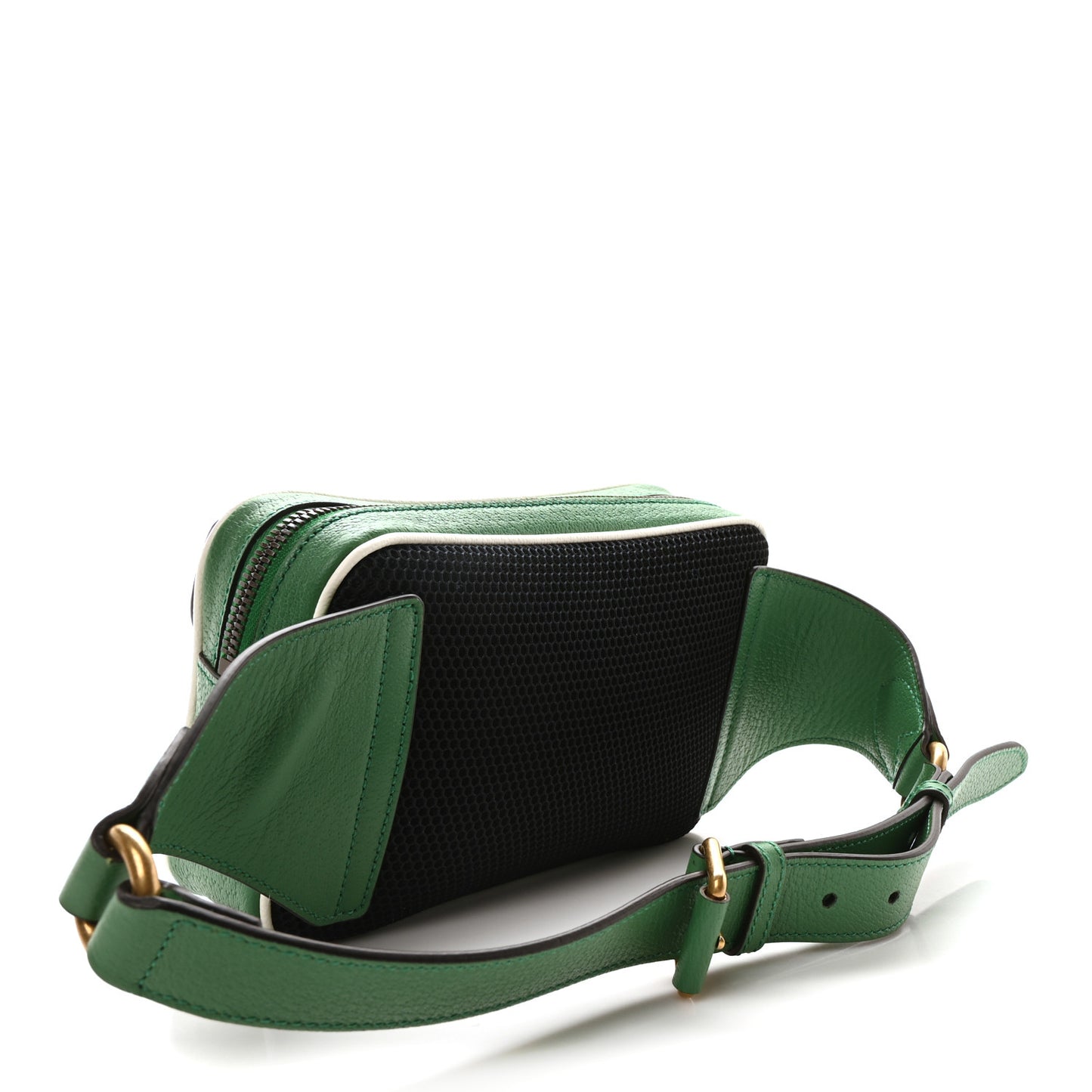 X ADIDAS Textured Dollar Calfskin Belt Bag Green