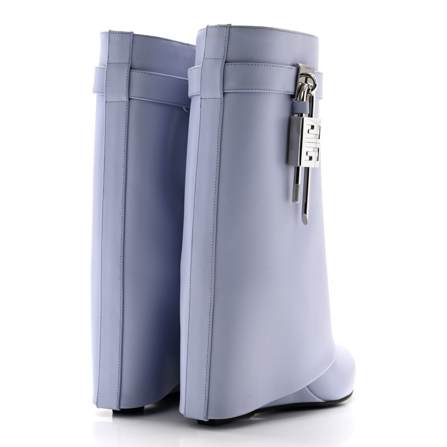 Givenchy Calfskin Shark Lock Ankle Boots 38.5 Lavender 4 of 12