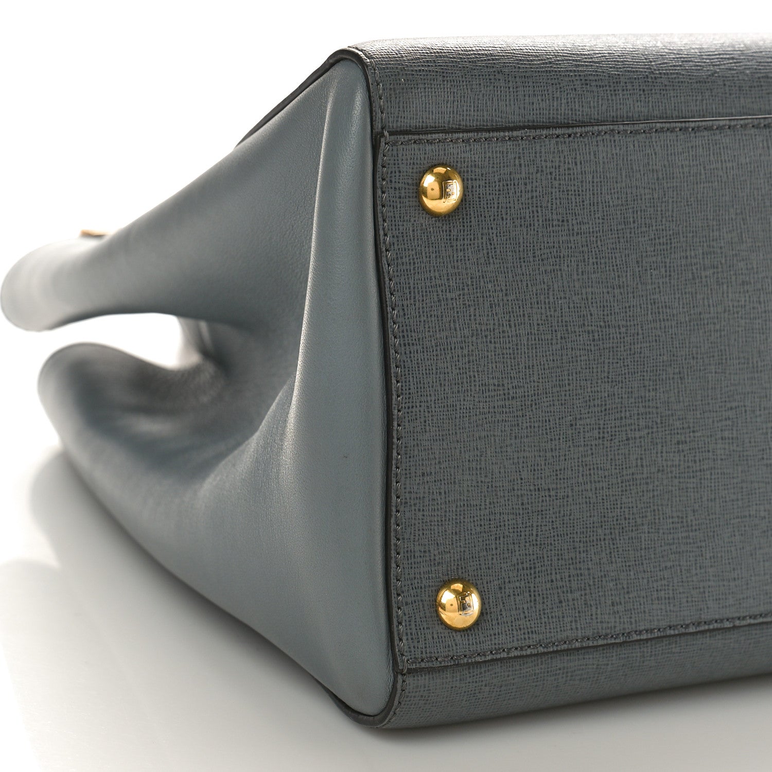Fendi Vitello Elite Regular 2Jours Tote Gray 7 of 8
