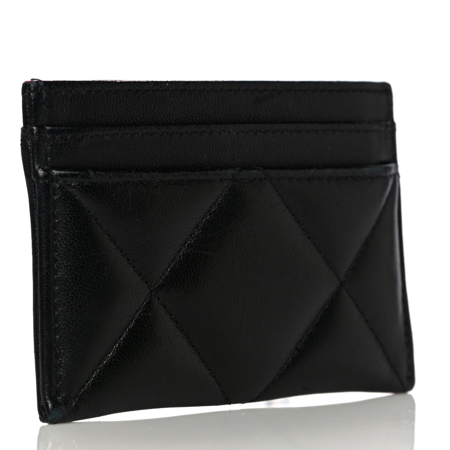 Chanel Lambskin Quilted Chanel 19 Card Holder Black 3 of 17