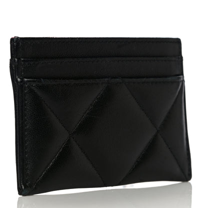 Chanel Lambskin Quilted Chanel 19 Card Holder Black 3 of 17