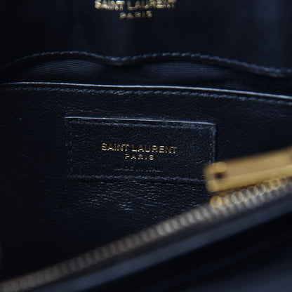 Saint Laurent Calfskin Y Quilted Monogram Small Loulou Chain Satchel Black 8 of 11